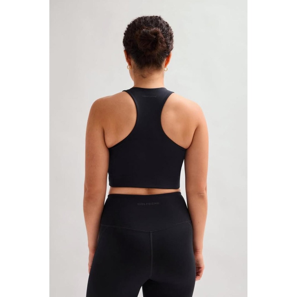Girlfriend Collective Black Racerback Scoop Neck Sports Bra Longline Size Large - Picture 2 of 7